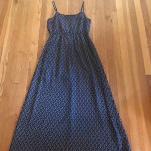 Blue patterned maxi dress